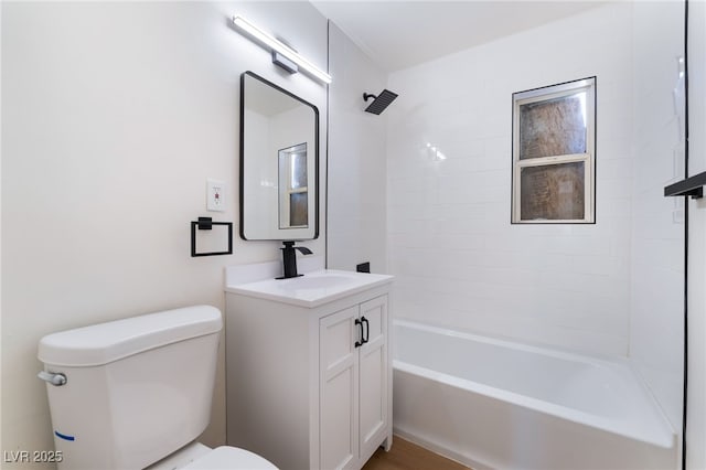 full bathroom featuring vanity, toilet, and shower / bathtub combination