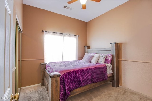 6274 Elderberry Wine Ave, Las Vegas, NV 89142 - carpeted bedroom with a ceiling fan and visible vents