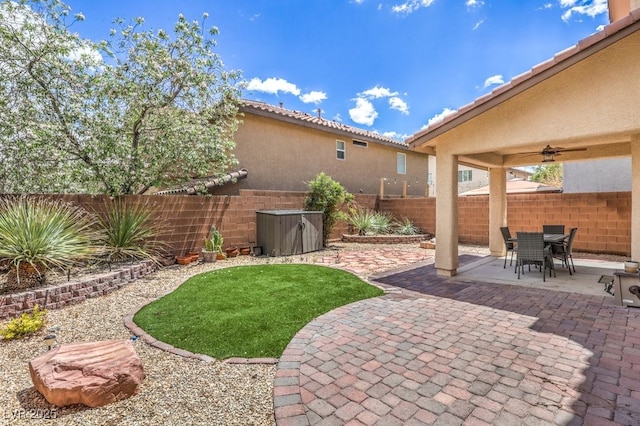 10294 Running Falls St, Las Vegas, NV 89178 - fenced backyard with a patio