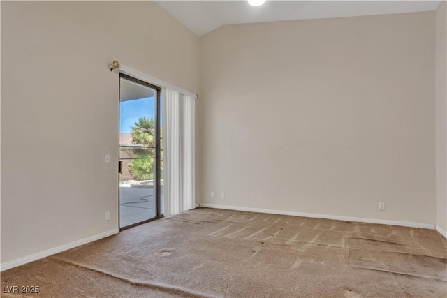 8940 Emery Lake St, Las Vegas, NV 89123 - carpeted spare room with lofted ceiling and baseboards