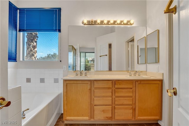8940 Emery Lake St, Las Vegas, NV 89123 - full bathroom with a garden tub and double vanity