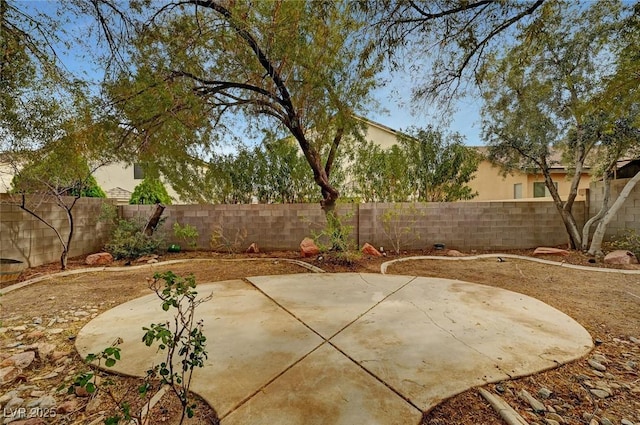 view of patio with a fenced backyard