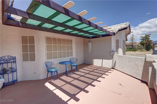 view of patio with a pergola