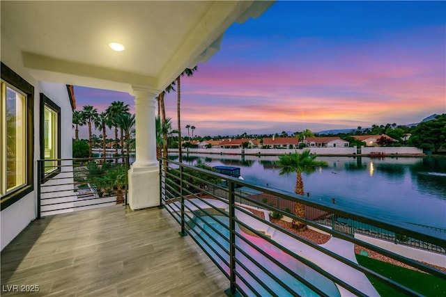 2589 Sun Reef Rd, Las Vegas, NV 89128 - balcony at dusk with a water view