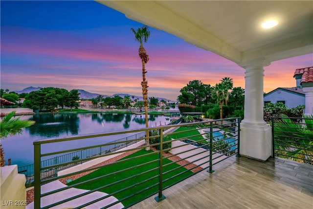 2589 Sun Reef Rd, Las Vegas, NV 89128 - balcony at dusk with a water view