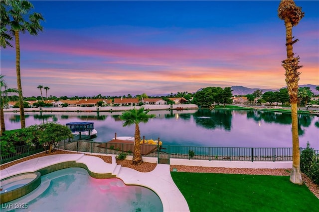 2589 Sun Reef Rd, Las Vegas, NV 89128 - view of pool featuring a water and mountain view and a pool with connected hot tub