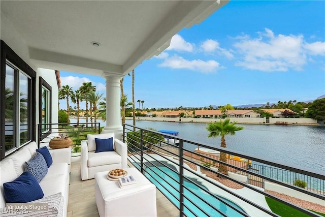 2589 Sun Reef Rd, Las Vegas, NV 89128 - balcony featuring a water view and outdoor lounge area
