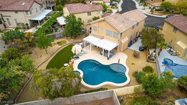 drone / aerial view featuring a residential view