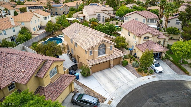 drone / aerial view with a residential view