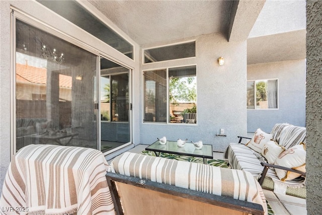 exterior space with an outdoor hangout area