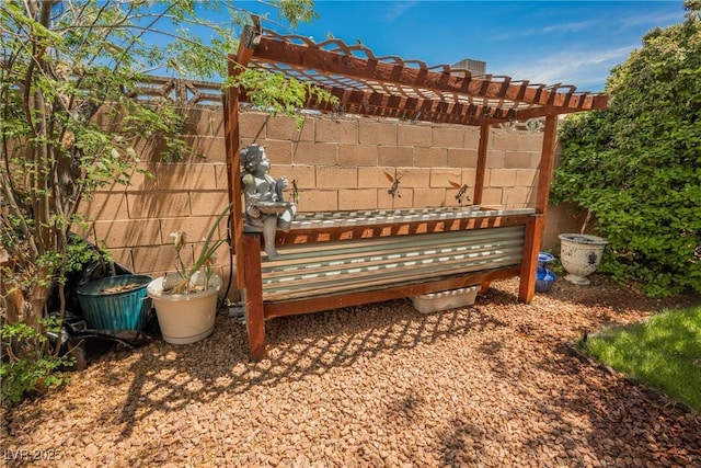 view of yard with fence