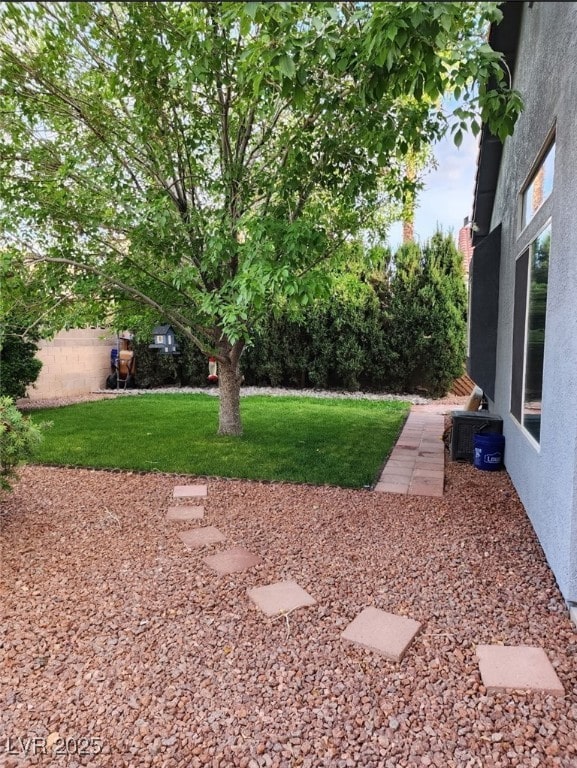 view of yard featuring cooling unit