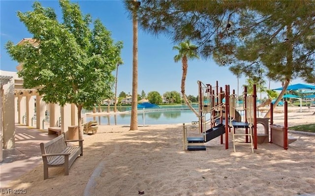 8404 Shore Breeze Dr, Las Vegas, NV 89128 - communal playground featuring a water view