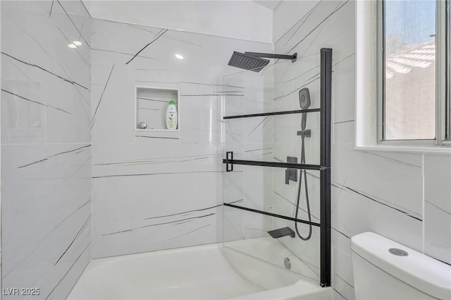 8404 Shore Breeze Dr, Las Vegas, NV 89128 - bathroom featuring toilet and shower / washtub combination