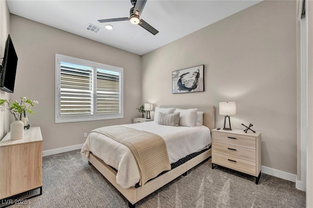 819 Bolide St, Las Vegas, NV 89138 - bedroom with carpet, baseboards, and a ceiling fan