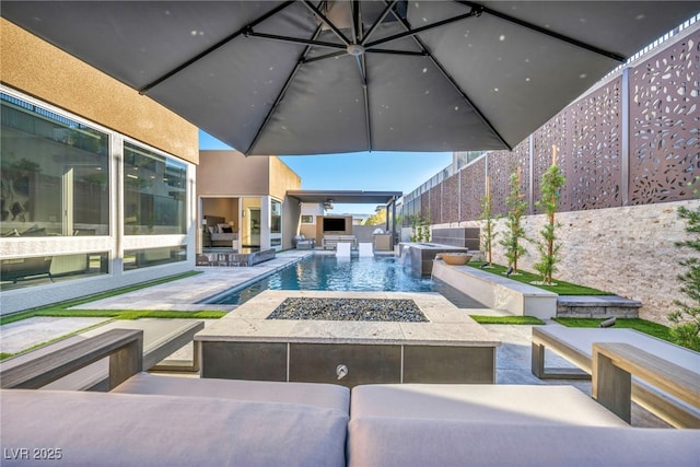 819 Bolide St, Las Vegas, NV 89138 - view of swimming pool with a patio