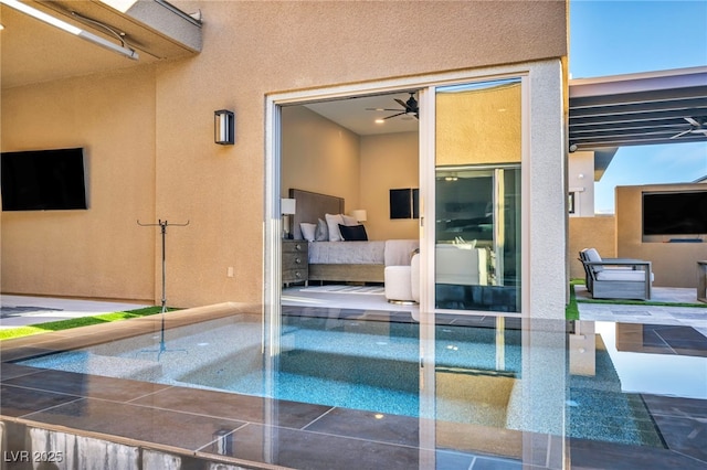819 Bolide St, Las Vegas, NV 89138 - view of swimming pool with a hot tub and a patio