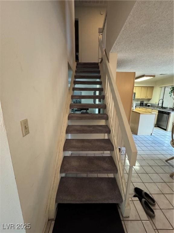 4662 Kelly Barry Way, Las Vegas, NV 89121 - stairway with tile patterned flooring