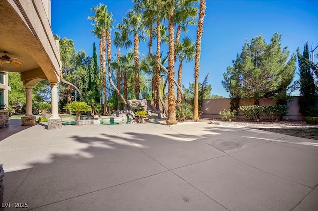 1008 Trophy Hills Dr, Las Vegas, NV 89134 - view of patio / terrace featuring a fenced backyard and ceiling fan