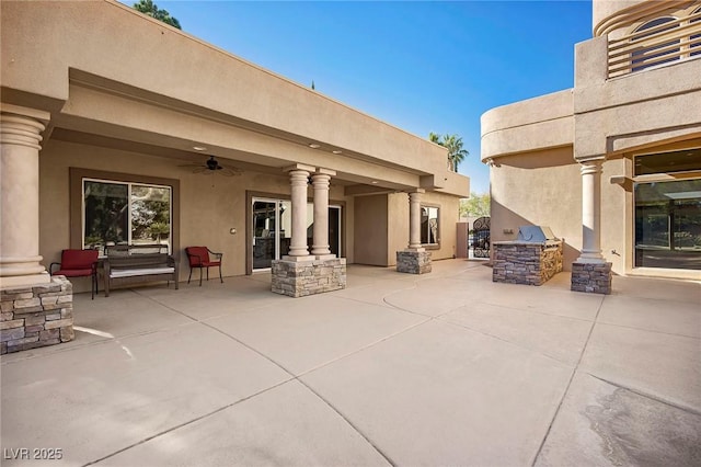 1008 Trophy Hills Dr, Las Vegas, NV 89134 - view of patio / terrace featuring area for grilling and a ceiling fan