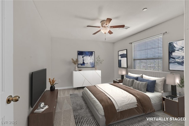 2486 Dragon Fire Ln, Henderson, NV 89052 - bedroom with a ceiling fan and baseboards