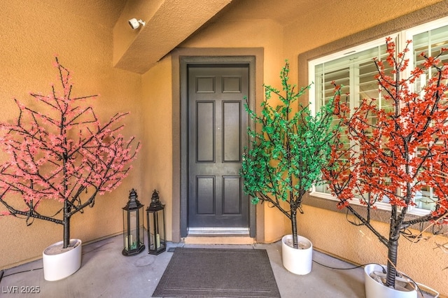 409 Lake Windemere St, Las Vegas, NV 89138 - doorway to property with stucco siding