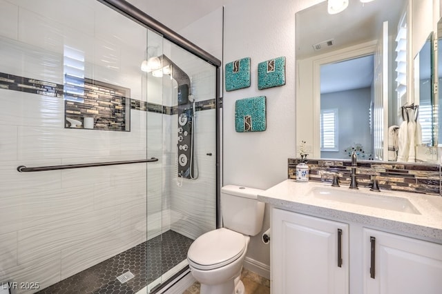 409 Lake Windemere St, Las Vegas, NV 89138 - bathroom featuring toilet, visible vents, and a shower stall