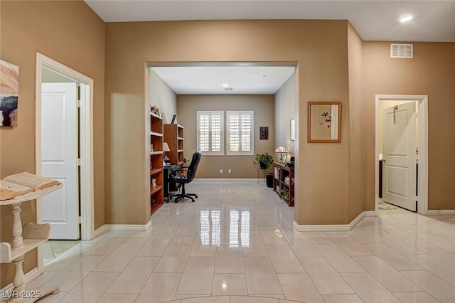 2425 Amatrice St, Henderson, NV 89044 - office space with baseboards, light tile patterned floors, visible vents, and recessed lighting