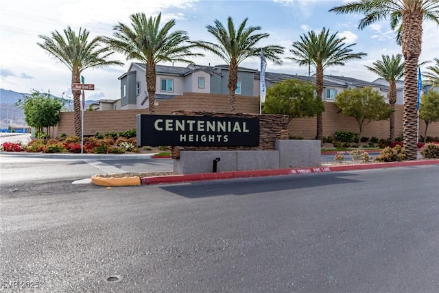 view of community sign