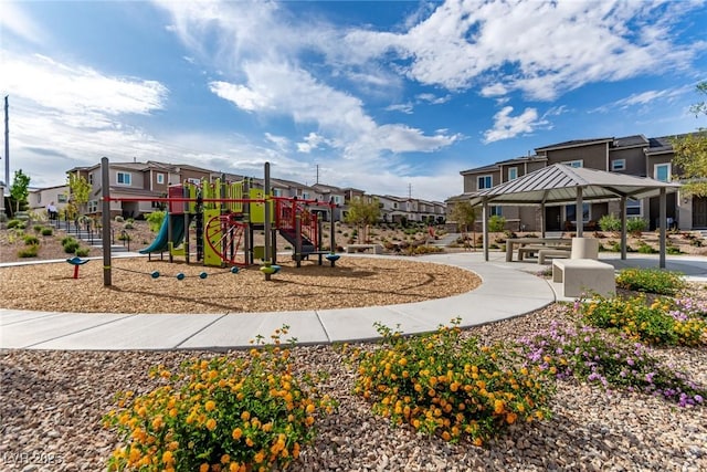 6150 Foxes Dale St, Las Vegas, NV 89166 - community playground featuring a residential view and a gazebo