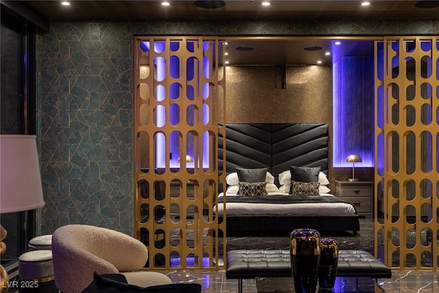 interior space with recessed lighting