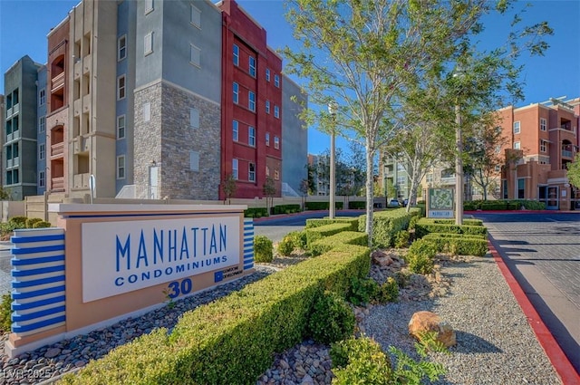 view of community sign