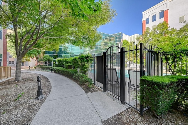 view of gate featuring fence
