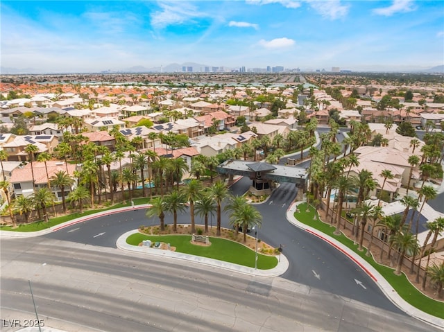 aerial view with a residential view