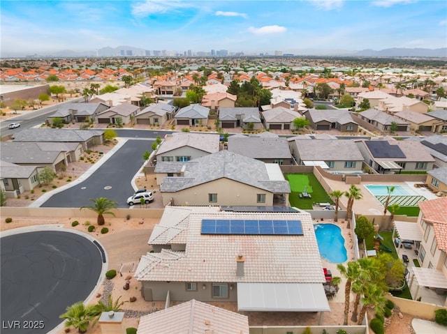 bird's eye view with a residential view