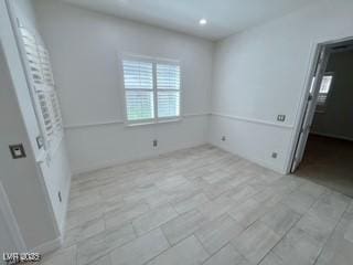 unfurnished bedroom with recessed lighting