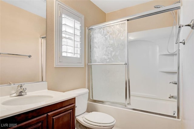 1158 Gecko Rd, Henderson, NV 89002 - full bathroom featuring vanity, toilet, and shower / bath combination with glass door