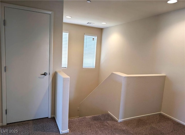6168 Scarlet Leaf St, Las Vegas, NV 89148 - staircase featuring carpet and recessed lighting