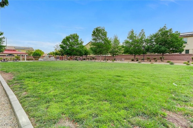 view of yard with a gazebo