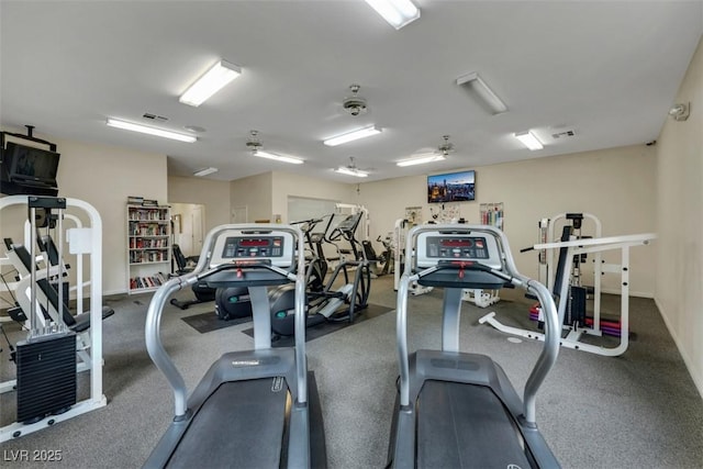 exercise room with visible vents