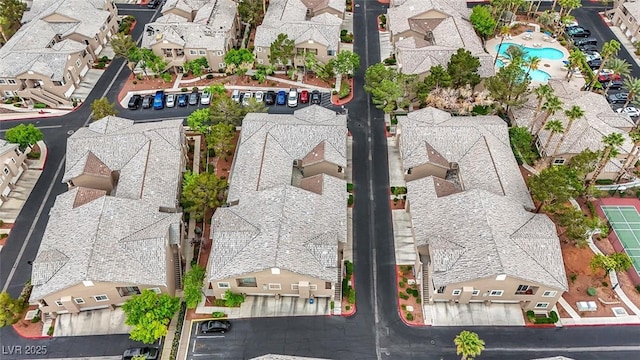 bird's eye view with a residential view