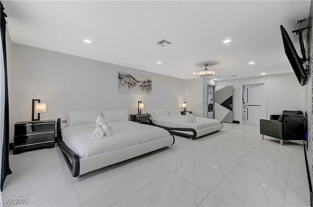 bedroom featuring recessed lighting