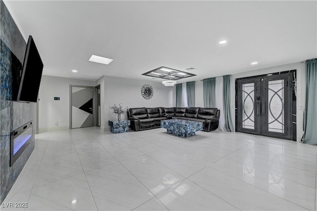common area featuring recessed lighting