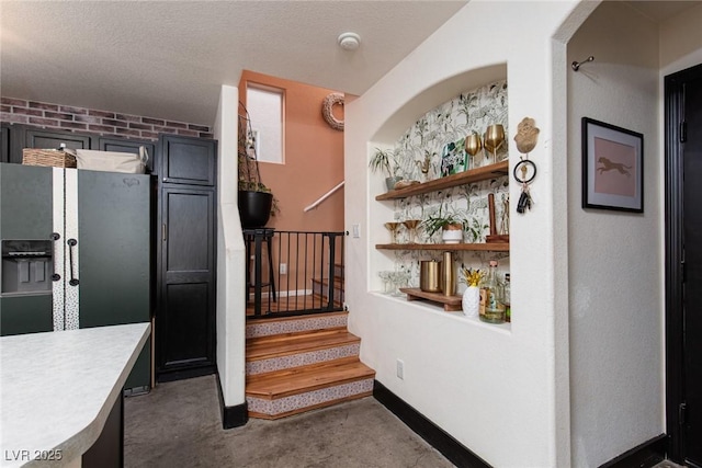 10403 Fancy Fern St, Las Vegas, NV 89183 - stairway with carpet floors and brick wall