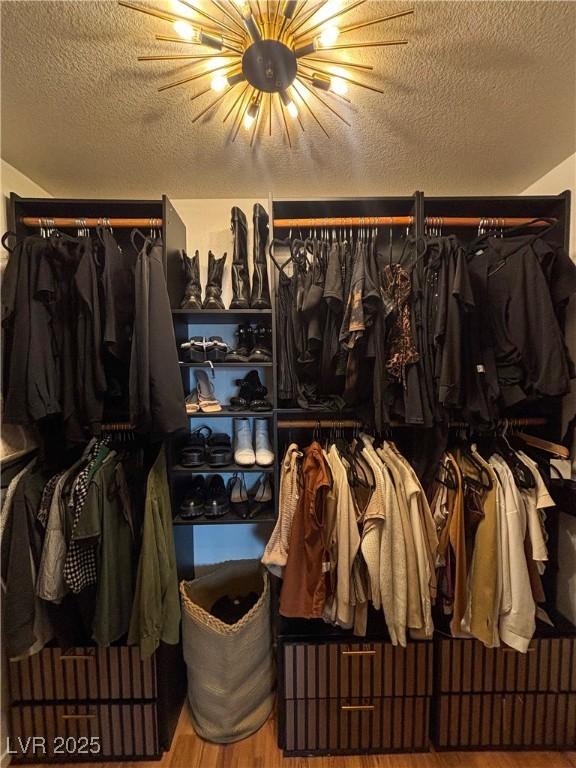 10403 Fancy Fern St, Las Vegas, NV 89183 - spacious closet with wood finished floors and ceiling fan