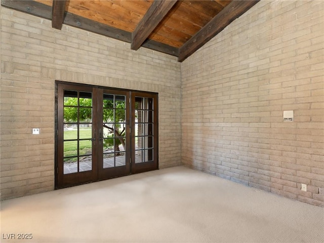 interior space with a patio and french doors