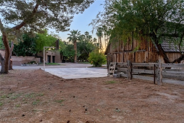 view of yard with fence