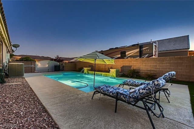 7418 Lawrence Powers Ct, Las Vegas, NV 89129 - view of swimming pool with central AC, a patio area, and a fenced backyard