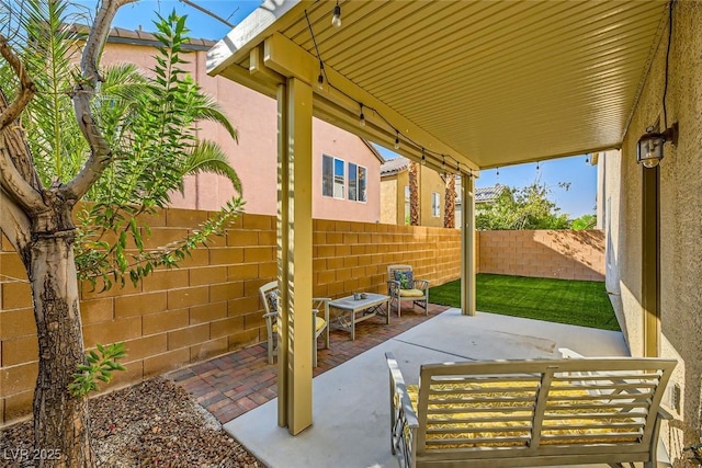 view of patio / terrace featuring a fenced backyard