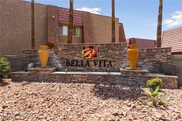 view of community sign